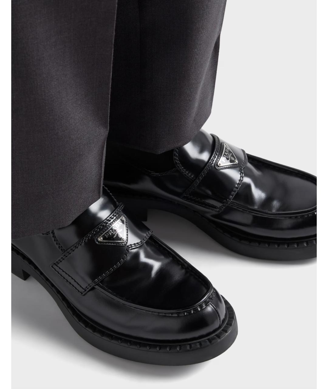 PRADA Черные кожаные лоферы, фото 3