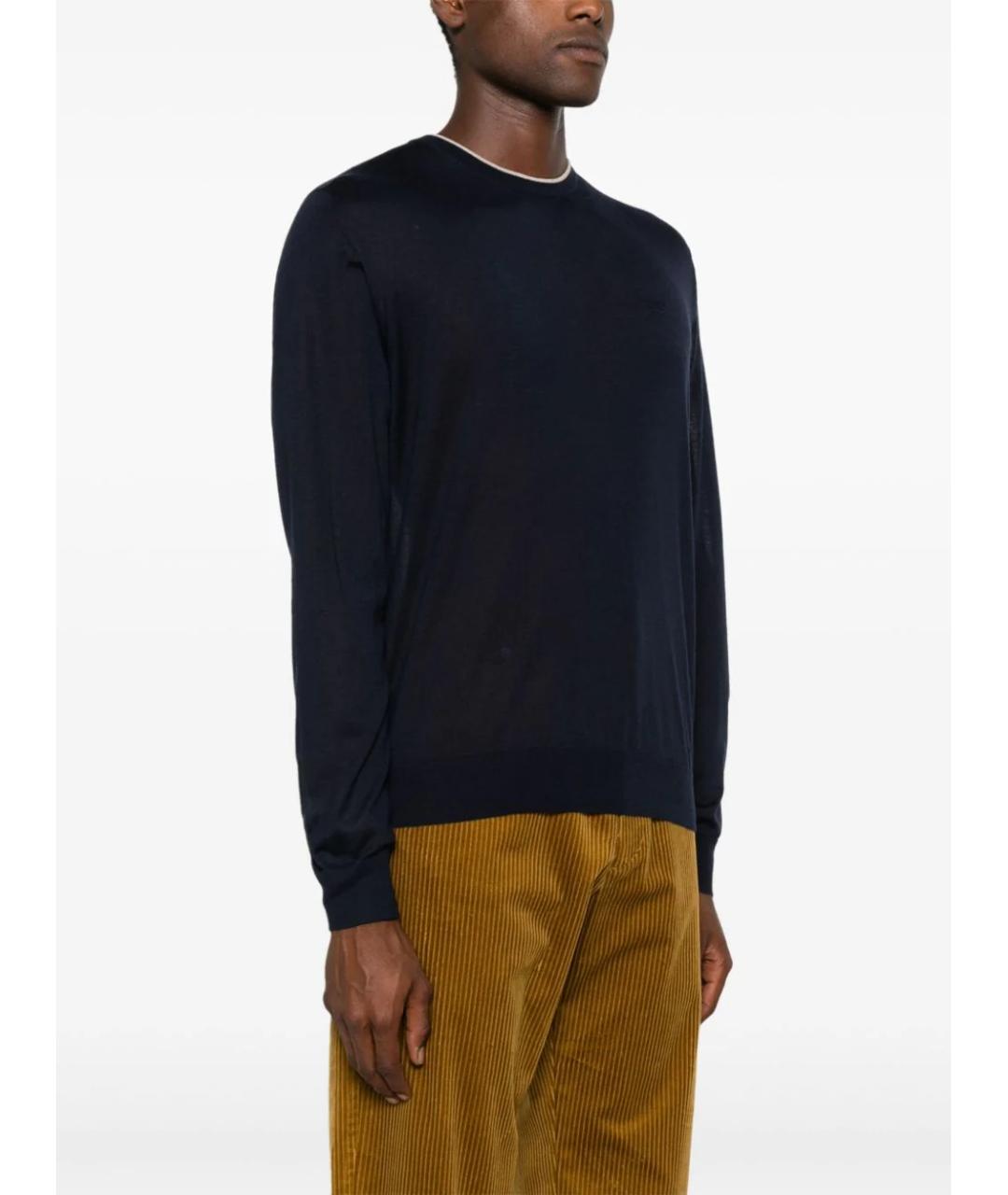 PRADA Синий шерстяной джемпер / свитер, фото 4