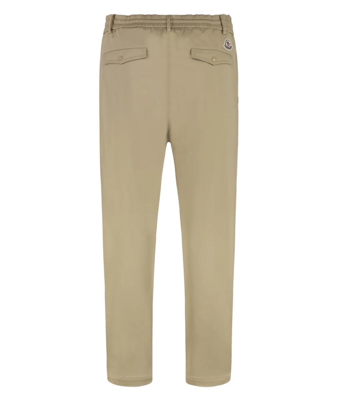 MONCLER Бежевые хлопковые повседневные брюки, фото 2
