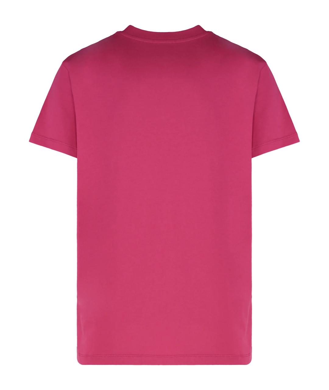 MONCLER Фуксия хлопковая футболка, фото 2