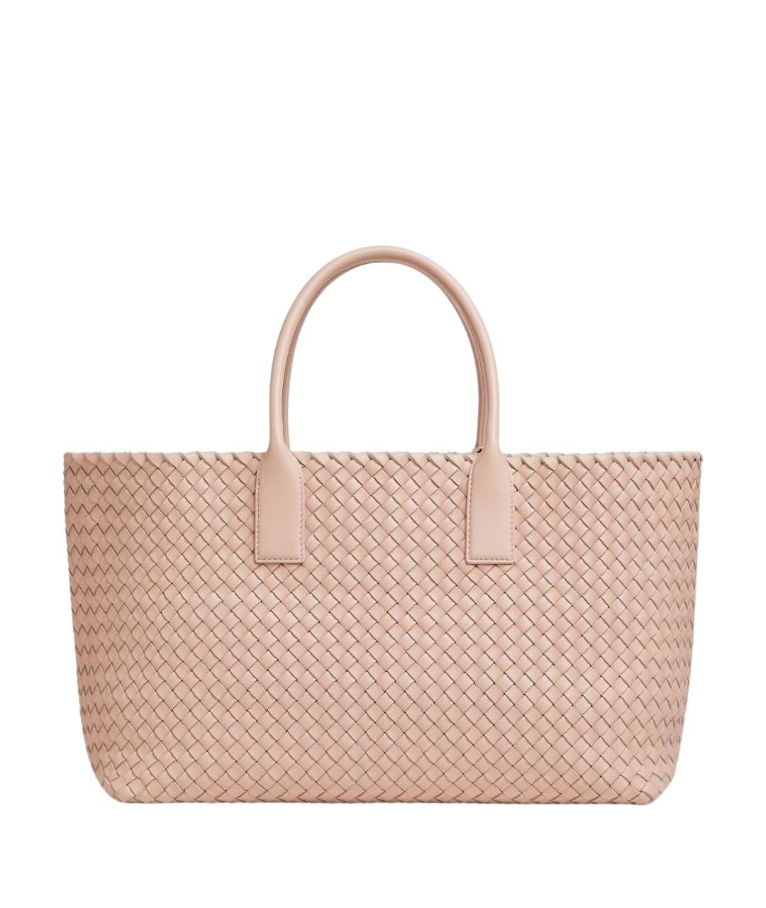 BOTTEGA VENETA Розовая кожаная сумка тоут, фото 1