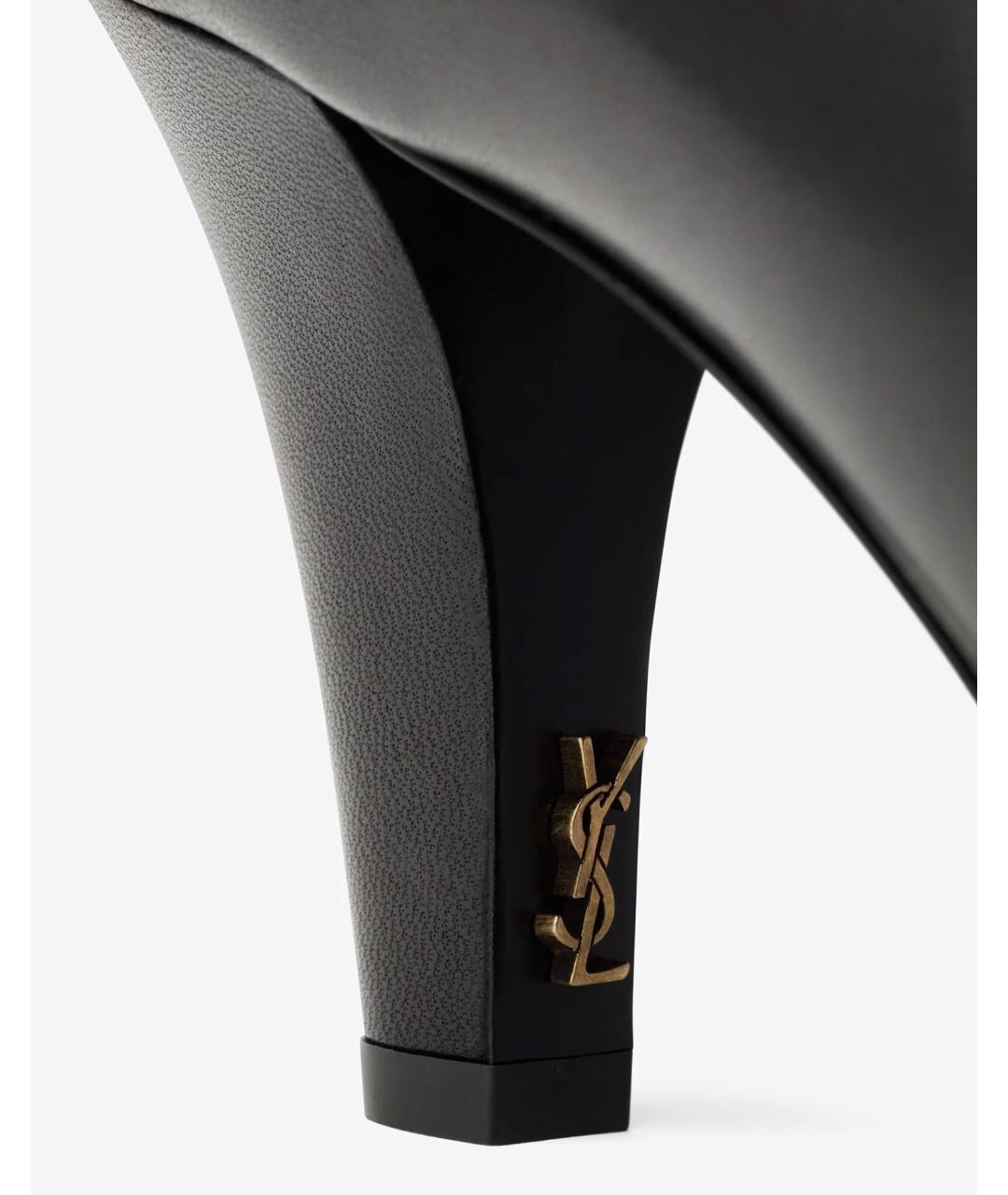 SAINT LAURENT Черные кожаные ботильоны, фото 5