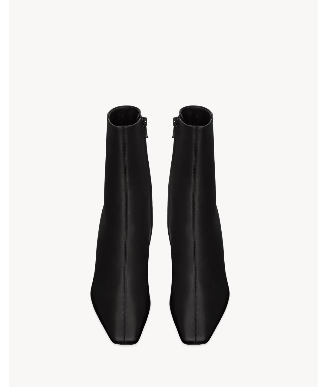 SAINT LAURENT Черные кожаные ботильоны, фото 2