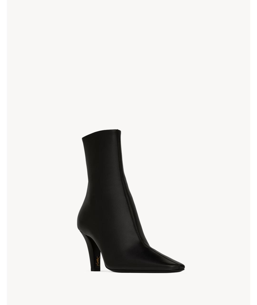 SAINT LAURENT Черные кожаные ботильоны, фото 4