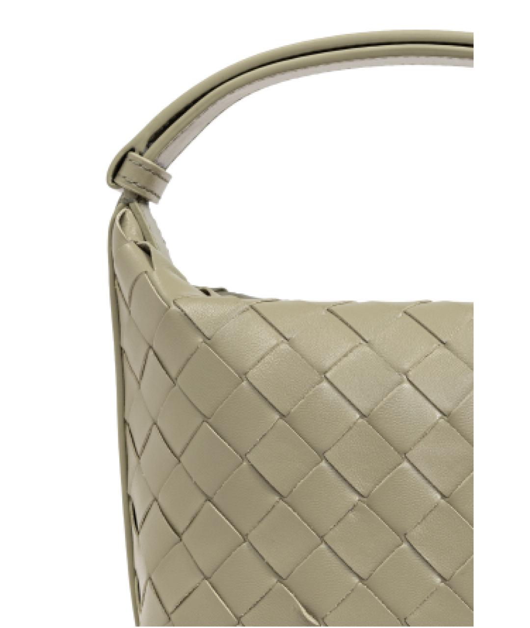 BOTTEGA VENETA Хаки кожаная сумка с короткими ручками, фото 6