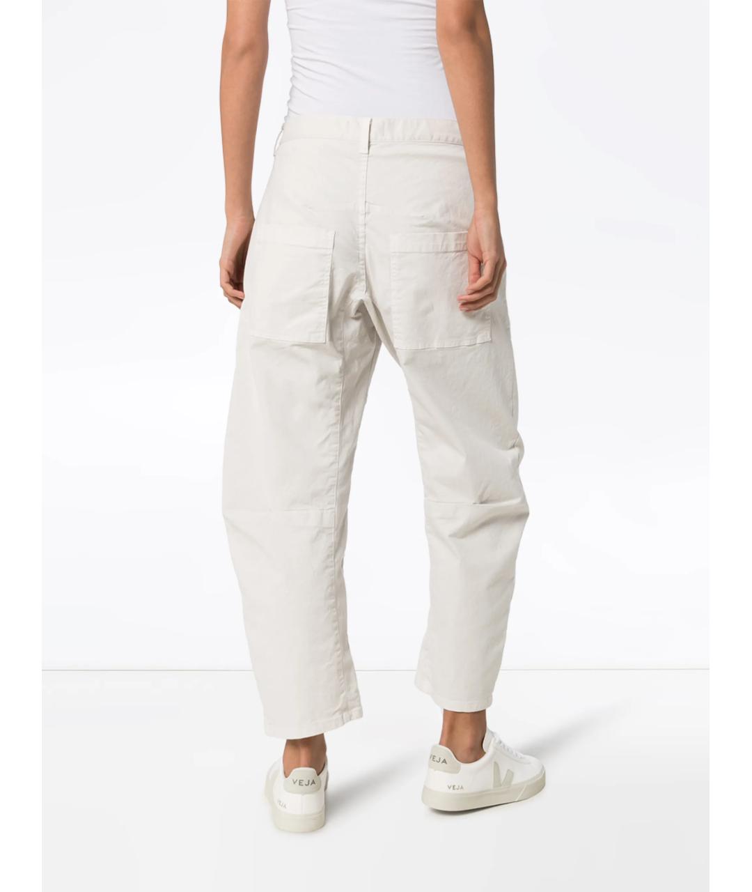 NILI LOTAN Белые хлопковые прямые брюки, фото 3