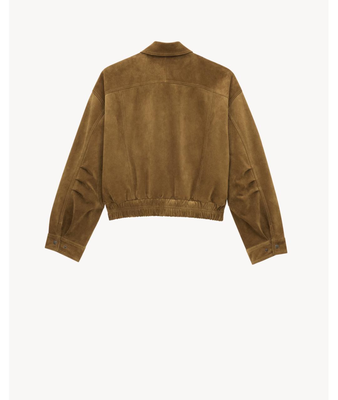 SAINT LAURENT Коричневая замшевая куртка, фото 4