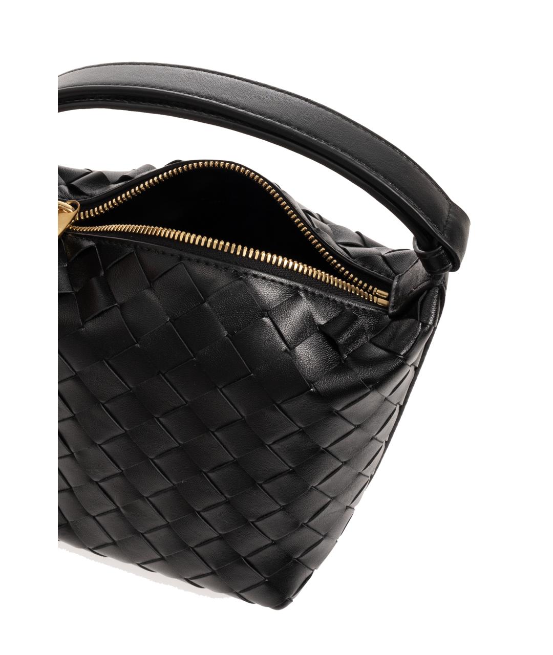 BOTTEGA VENETA Черная кожаная сумка с короткими ручками, фото 5