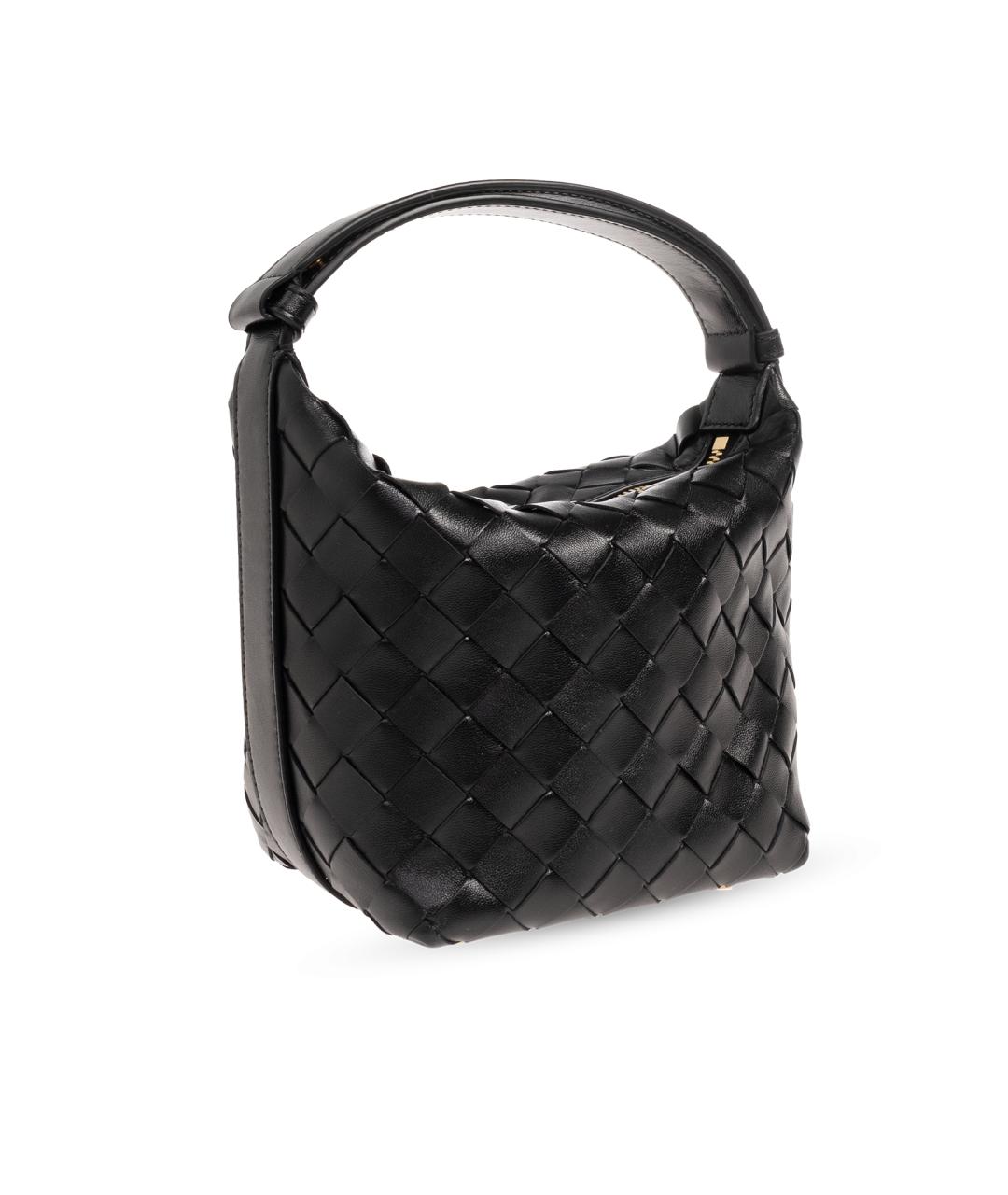 BOTTEGA VENETA Черная кожаная сумка с короткими ручками, фото 4