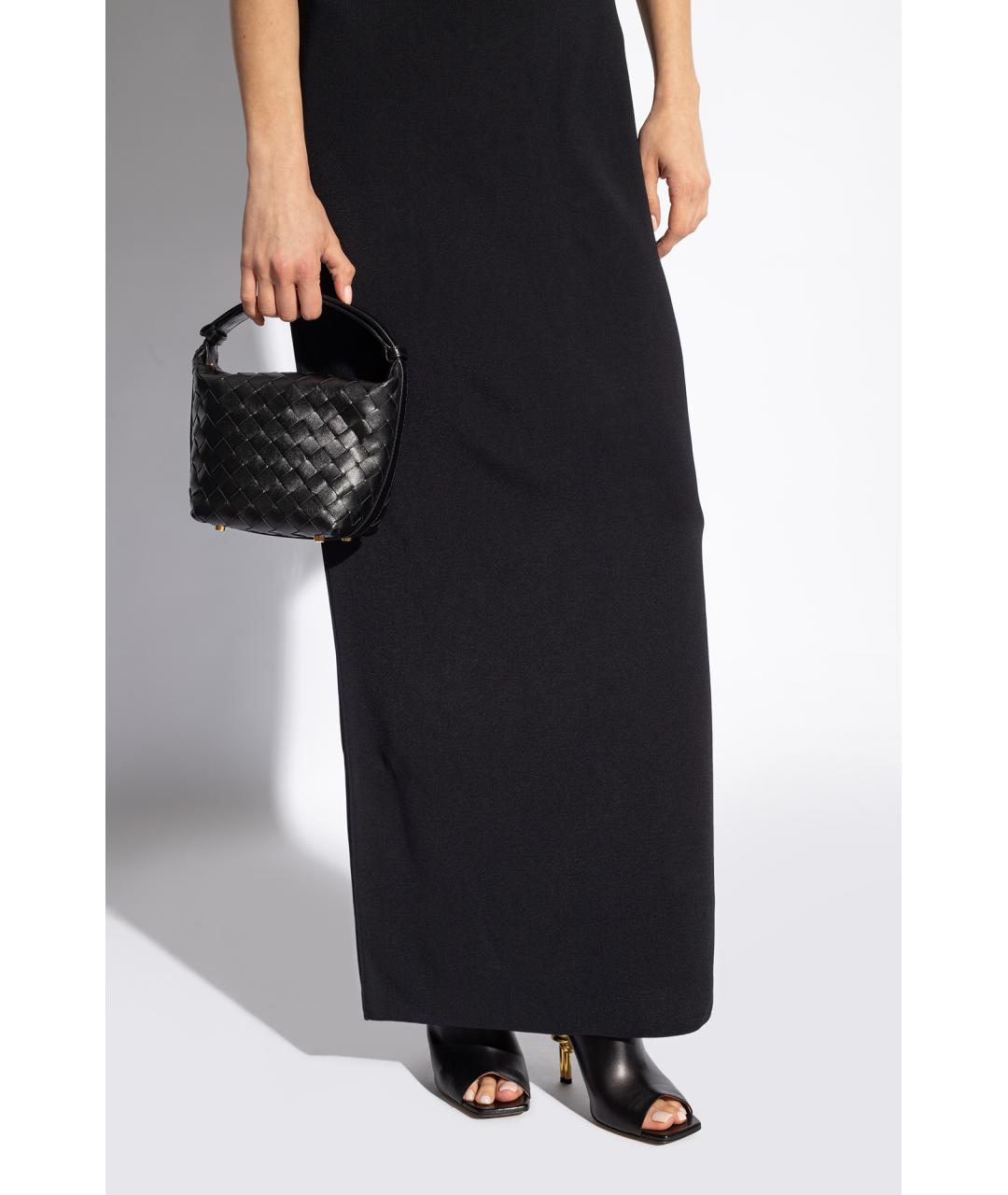 BOTTEGA VENETA Черная кожаная сумка с короткими ручками, фото 2