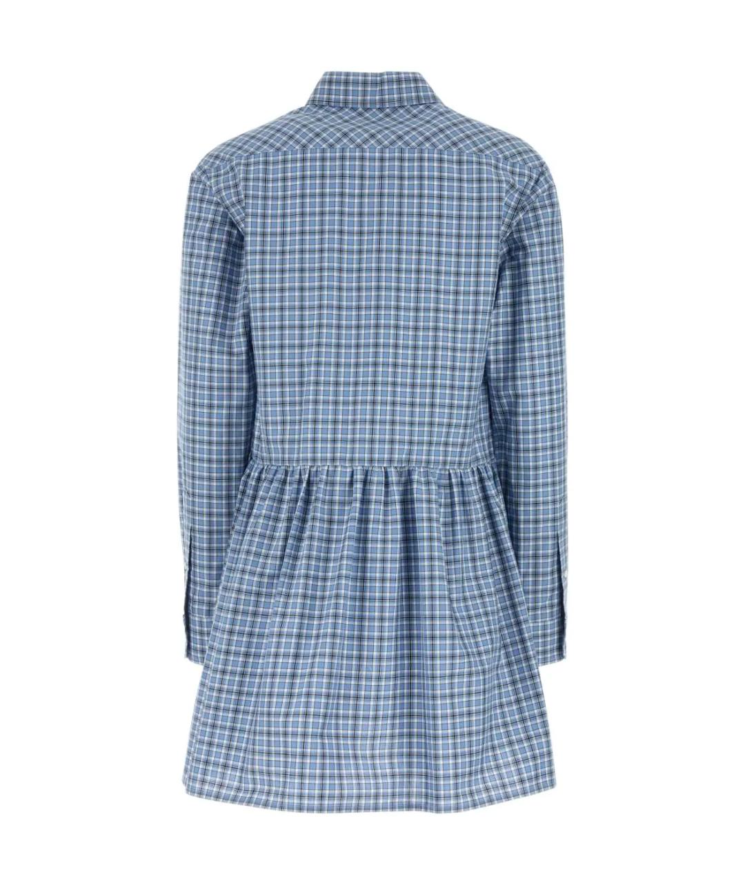 MIU MIU Голубое хлопковое повседневное платье, фото 2