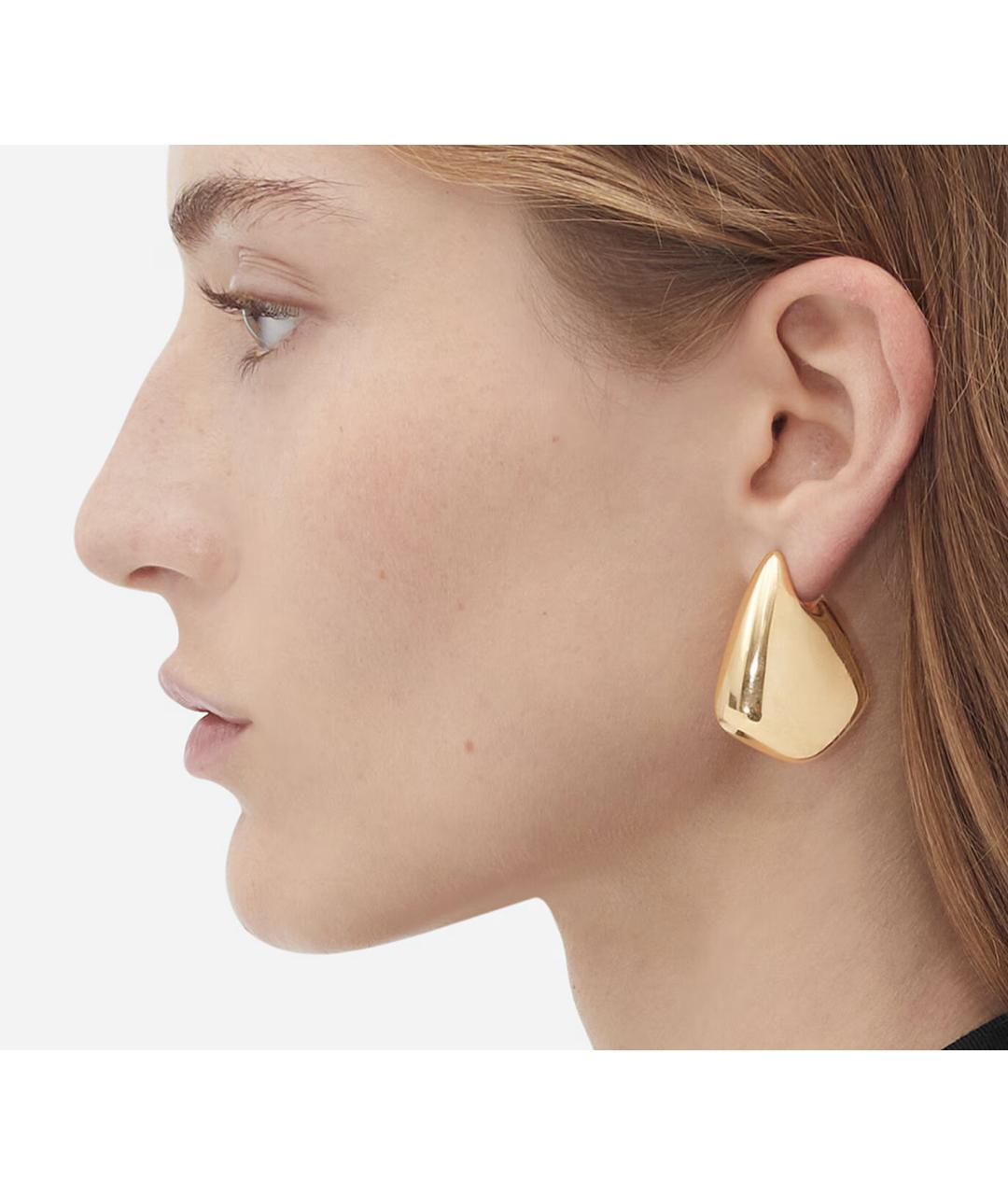 BOTTEGA VENETA Золотые серебряные серьги, фото 3