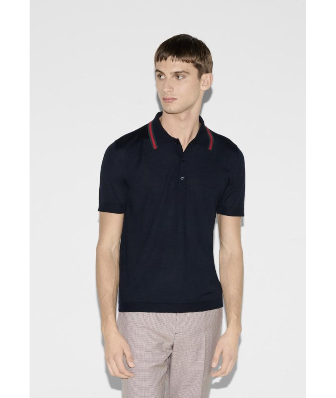 GUCCI Темно-синий шерстяной джемпер / свитер, фото 4