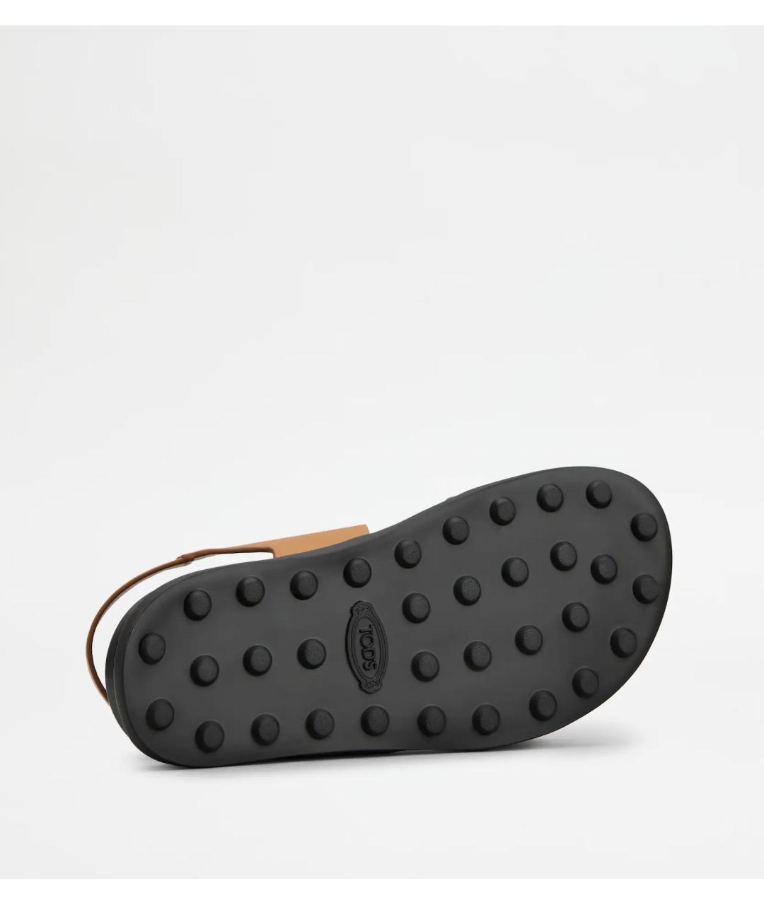 TOD'S Бежевые кожаные сандалии, фото 4