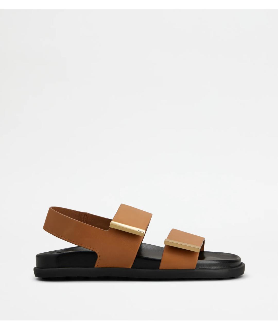TOD'S Бежевые кожаные сандалии, фото 6