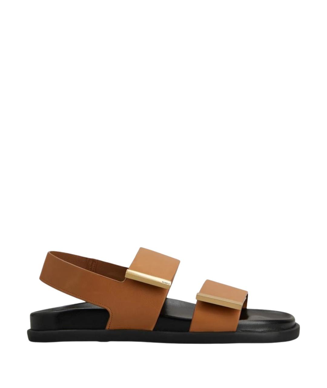 TOD'S Бежевые кожаные сандалии, фото 1