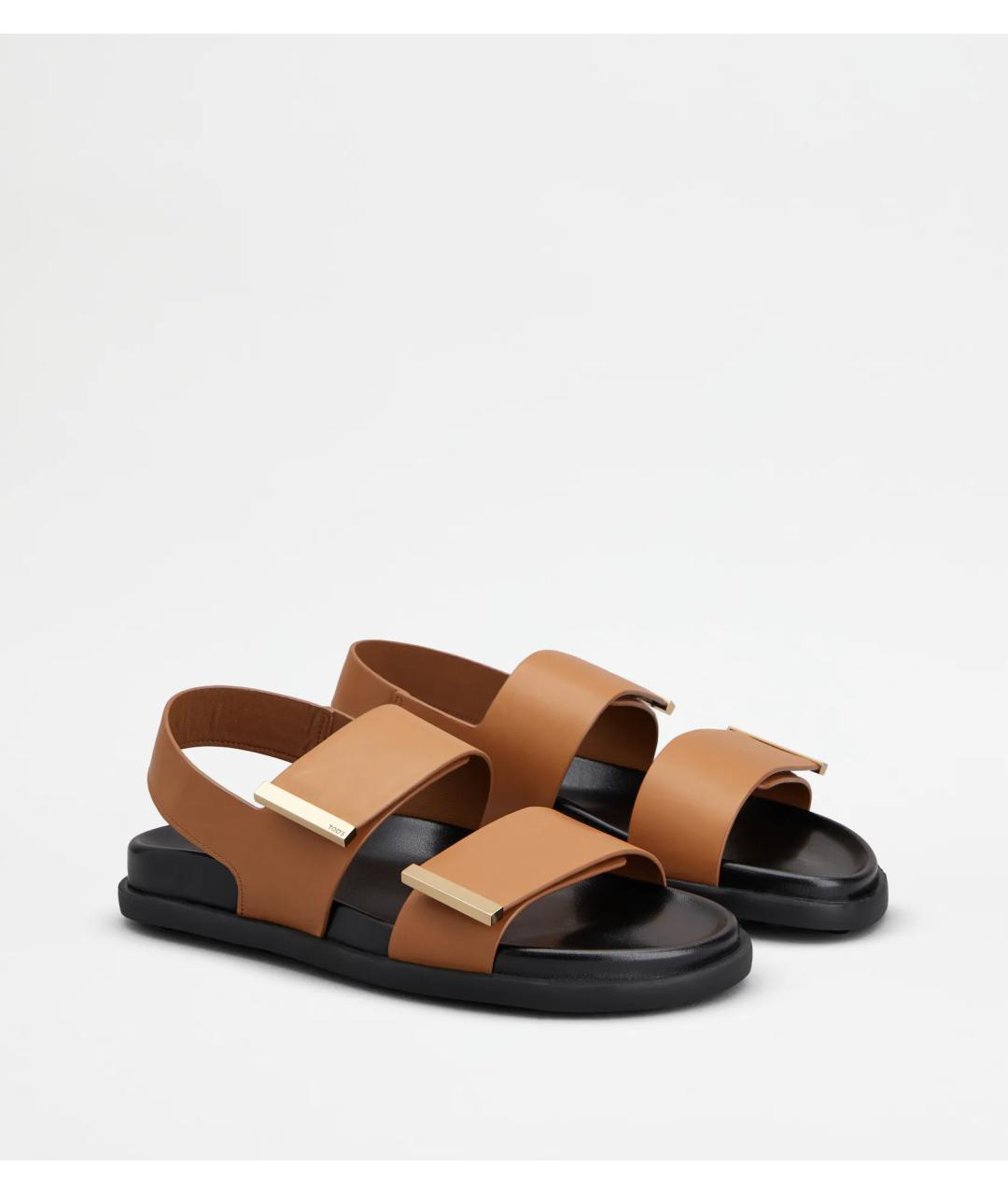 TOD'S Бежевые кожаные сандалии, фото 2