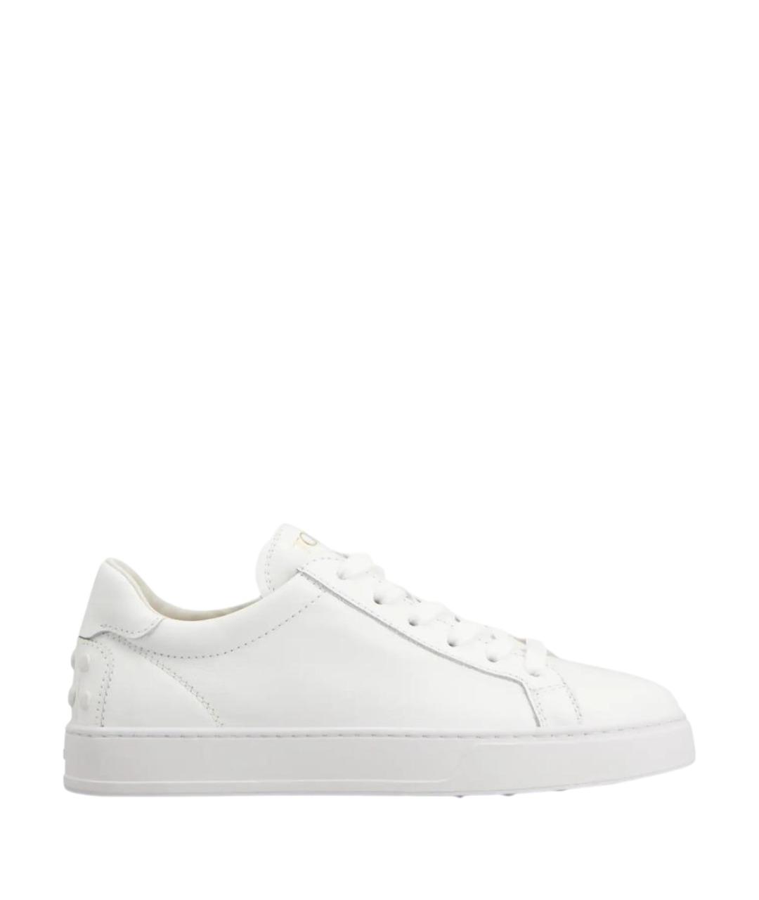 TOD'S Белые кожаные кеды, фото 1