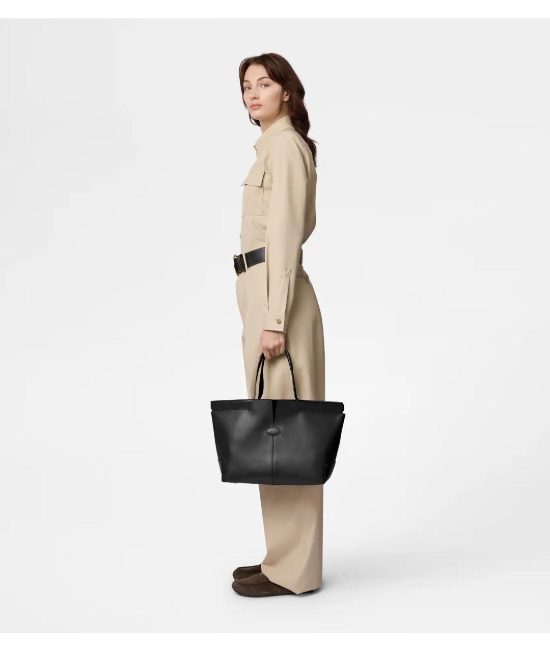 TOD'S Черная кожаная сумка тоут, фото 7