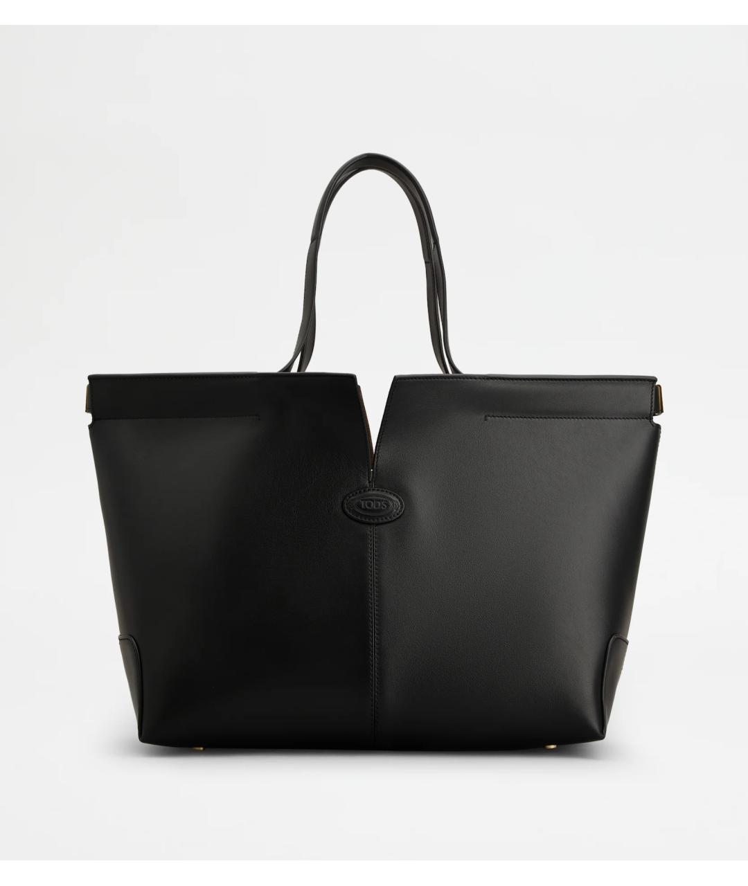 TOD'S Черная кожаная сумка тоут, фото 8
