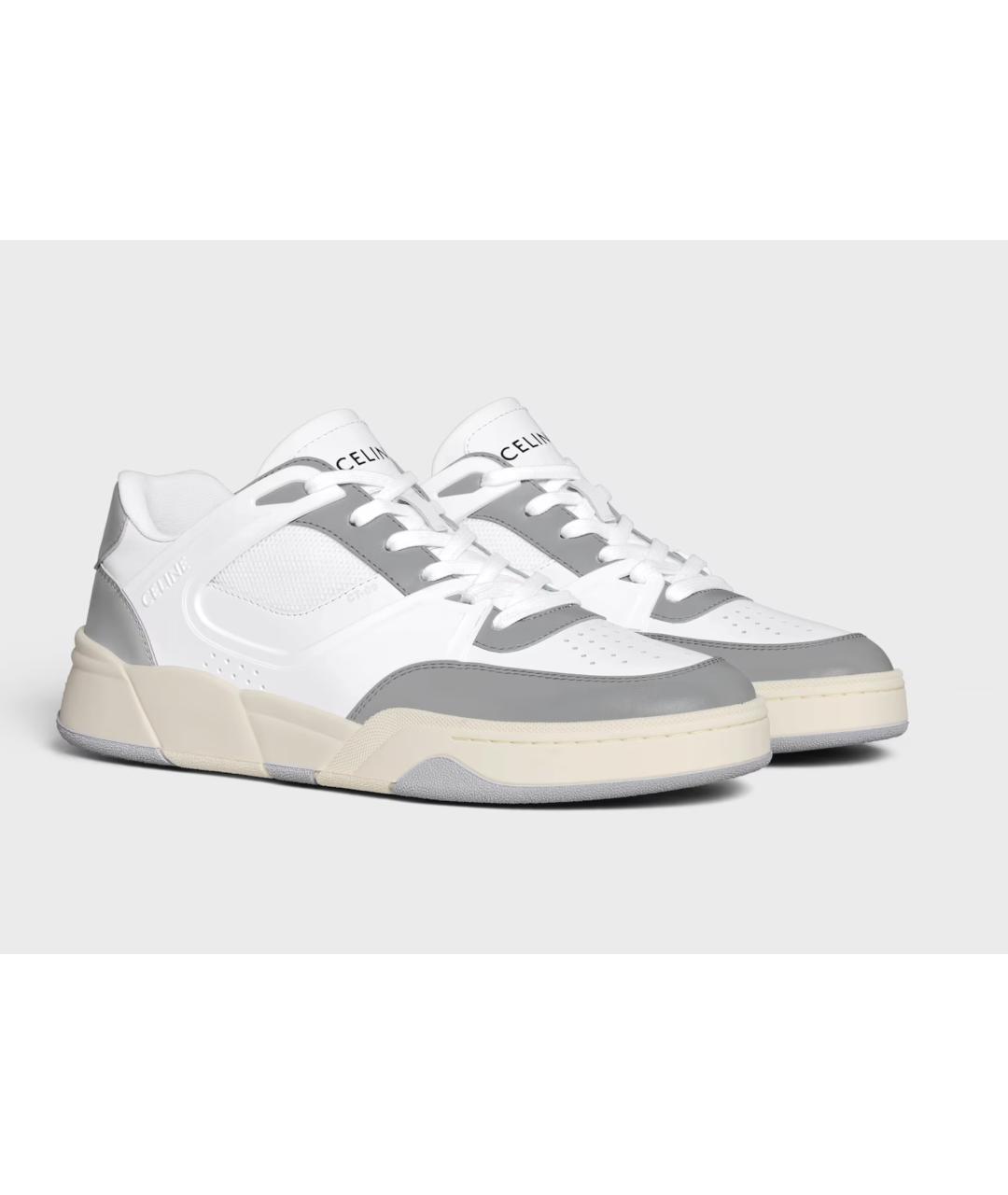 CELINE Серые кожаные низкие кроссовки / кеды, фото 2