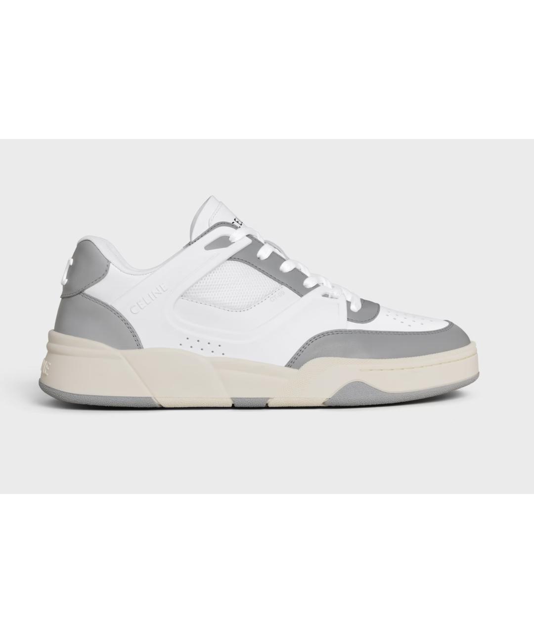 CELINE Серые кожаные низкие кроссовки / кеды, фото 5