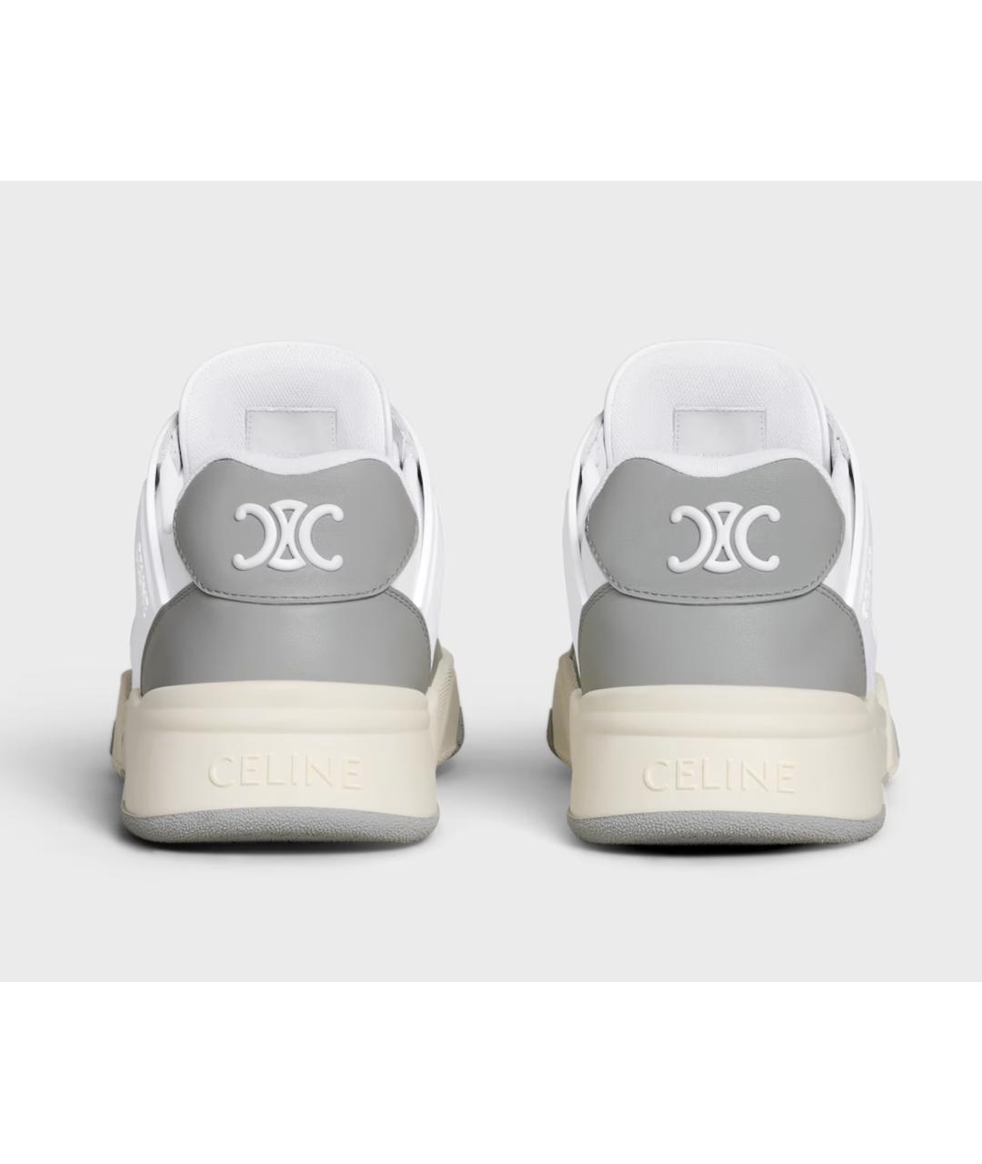 CELINE Серые кожаные низкие кроссовки / кеды, фото 3