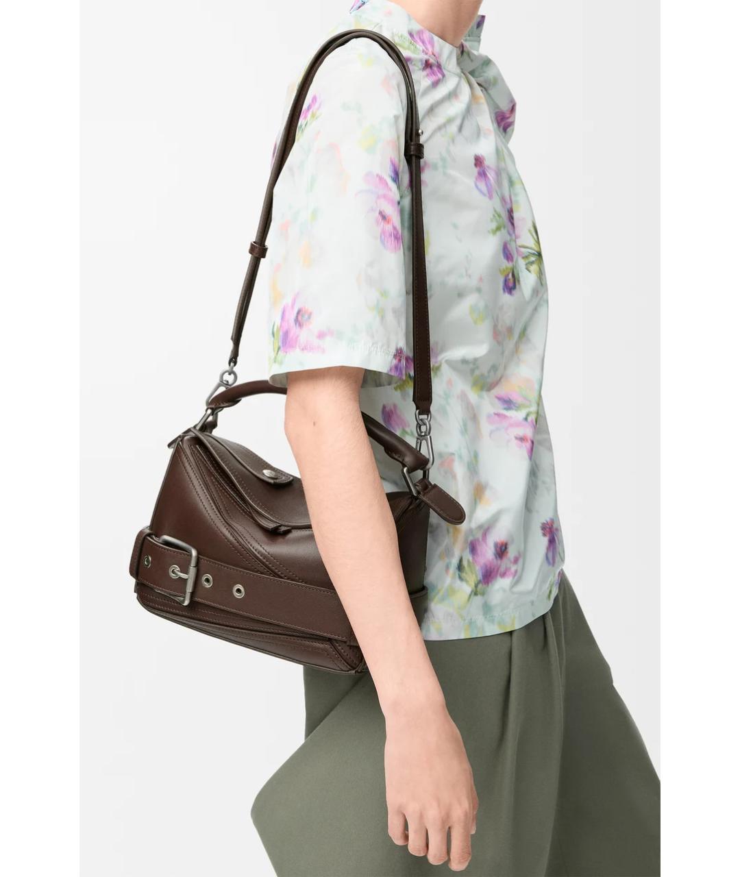 LOEWE Коричневая кожаная сумка через плечо, фото 2