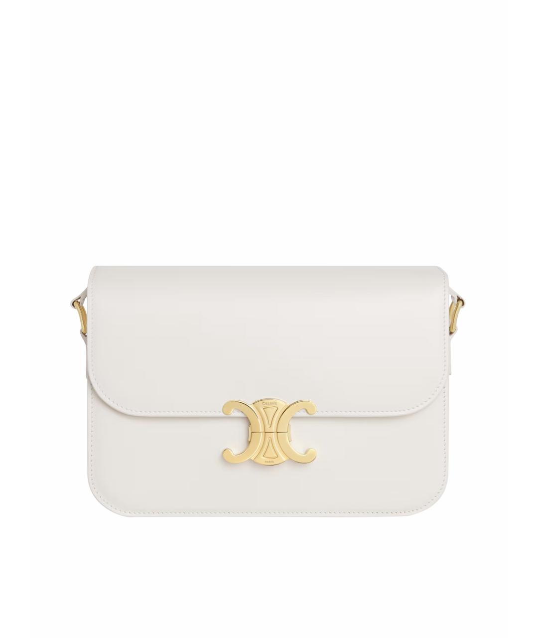 CELINE Белая кожаная сумка через плечо, фото 1