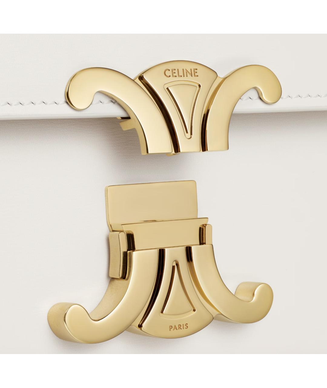 CELINE Белая кожаная сумка через плечо, фото 5