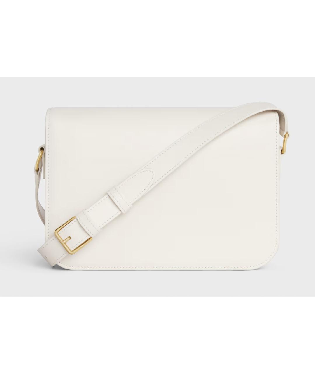 CELINE Белая кожаная сумка через плечо, фото 3