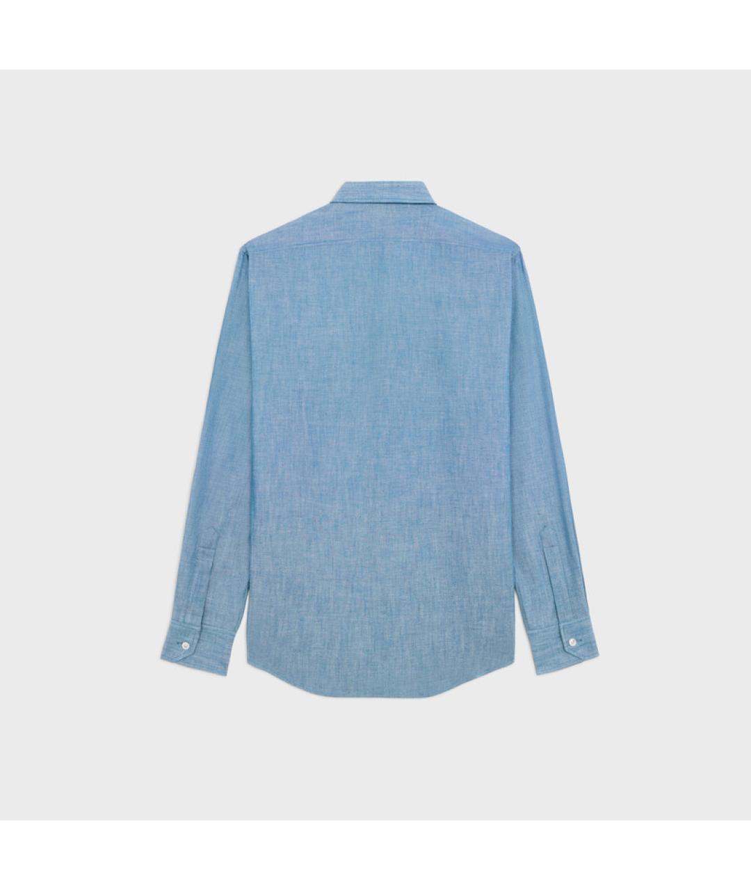 CELINE Синяя хлопковая кэжуал рубашка, фото 2