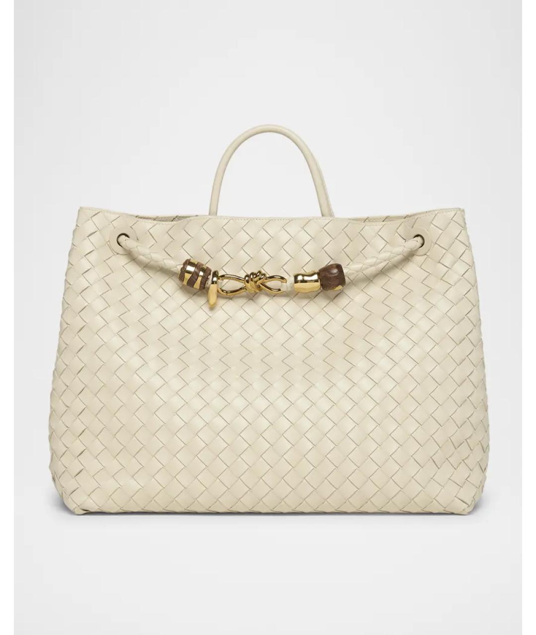 BOTTEGA VENETA Бежевая кожаная сумка тоут, фото 3