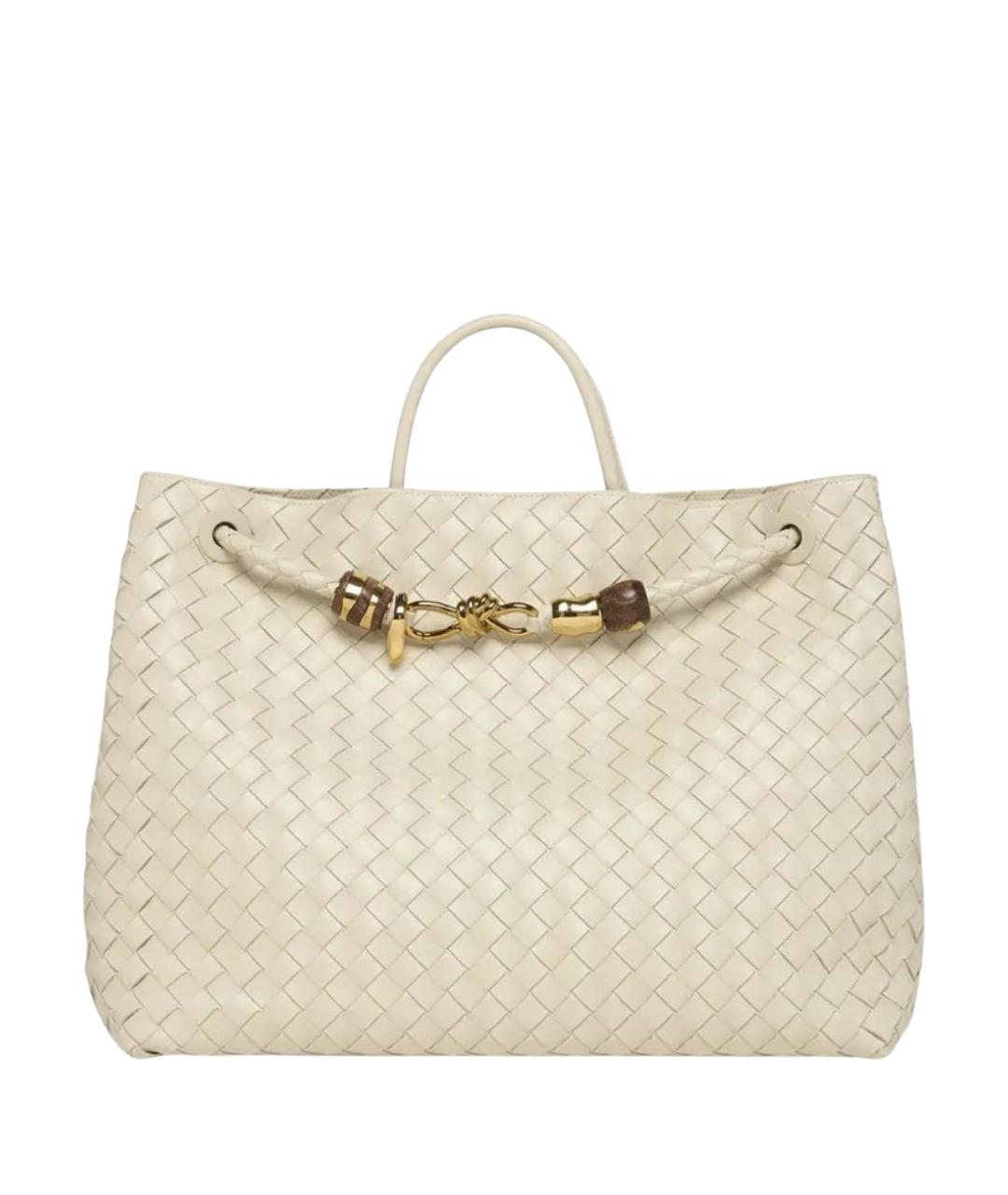 BOTTEGA VENETA Бежевая кожаная сумка тоут, фото 1