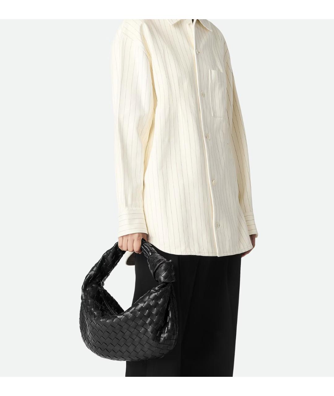 BOTTEGA VENETA Черная кожаная сумка через плечо, фото 2