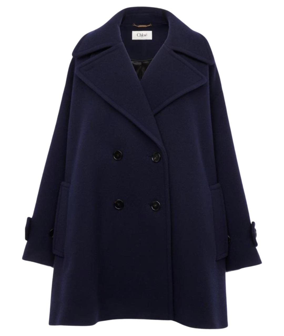 CHLOE Синее шерстяное пальто, фото 1