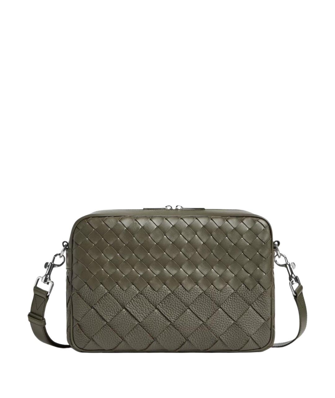 BOTTEGA VENETA Зеленая кожаная сумка на плечо, фото 1