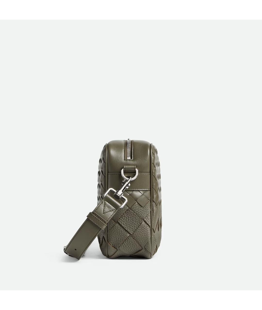 BOTTEGA VENETA Зеленая кожаная сумка на плечо, фото 4