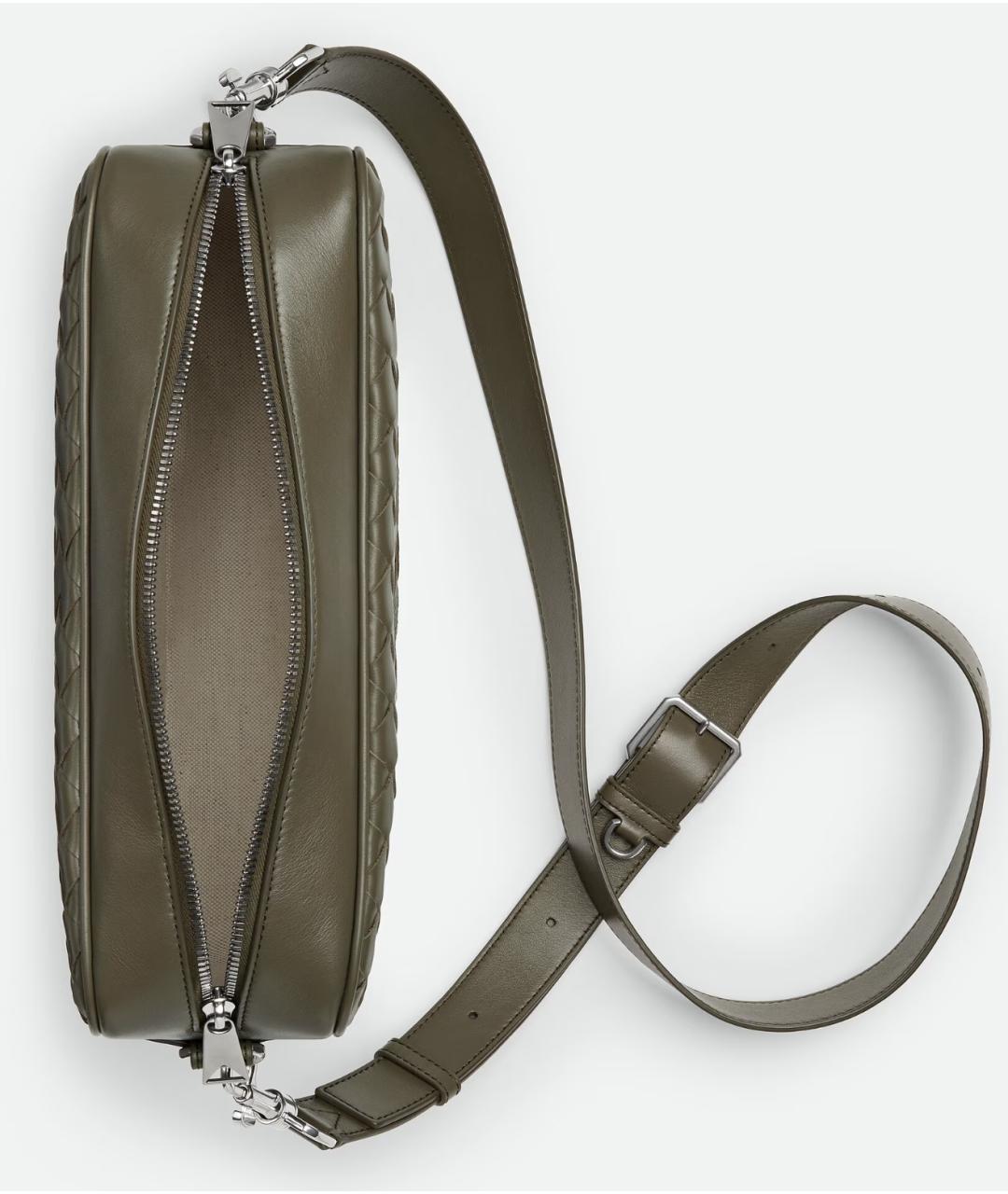 BOTTEGA VENETA Зеленая кожаная сумка на плечо, фото 3