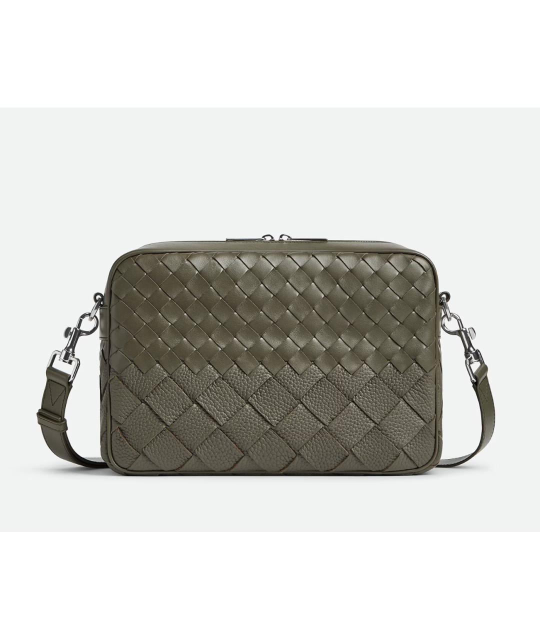 BOTTEGA VENETA Зеленая кожаная сумка на плечо, фото 5