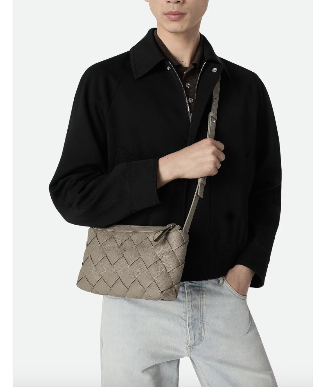 BOTTEGA VENETA Бежевая кожаная сумка на плечо, фото 2