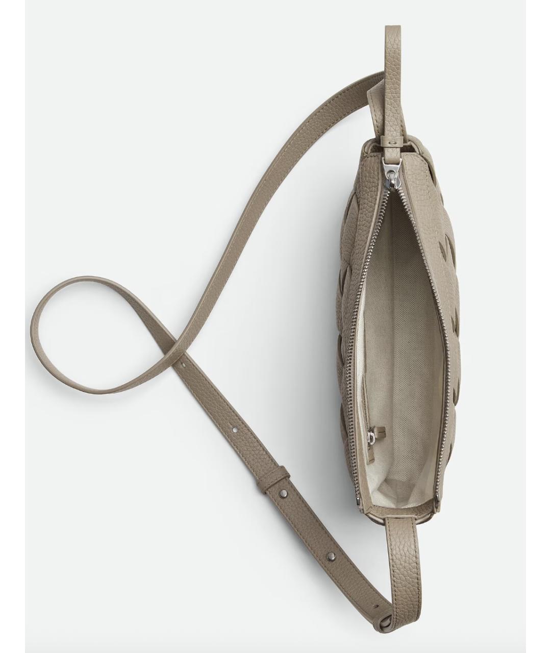 BOTTEGA VENETA Бежевая кожаная сумка на плечо, фото 3