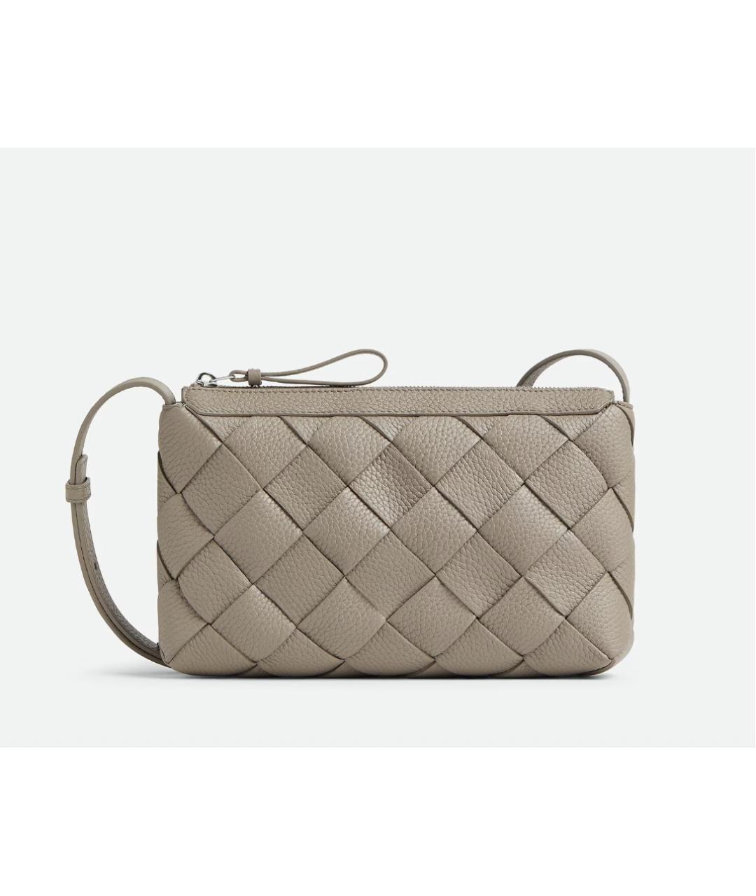 BOTTEGA VENETA Бежевая кожаная сумка на плечо, фото 5