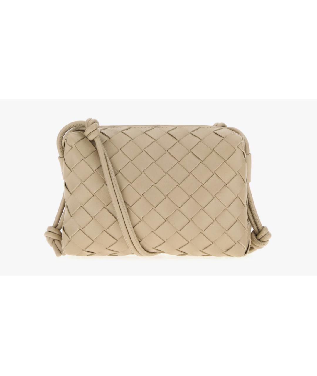 BOTTEGA VENETA Бежевая кожаная сумка через плечо, фото 3