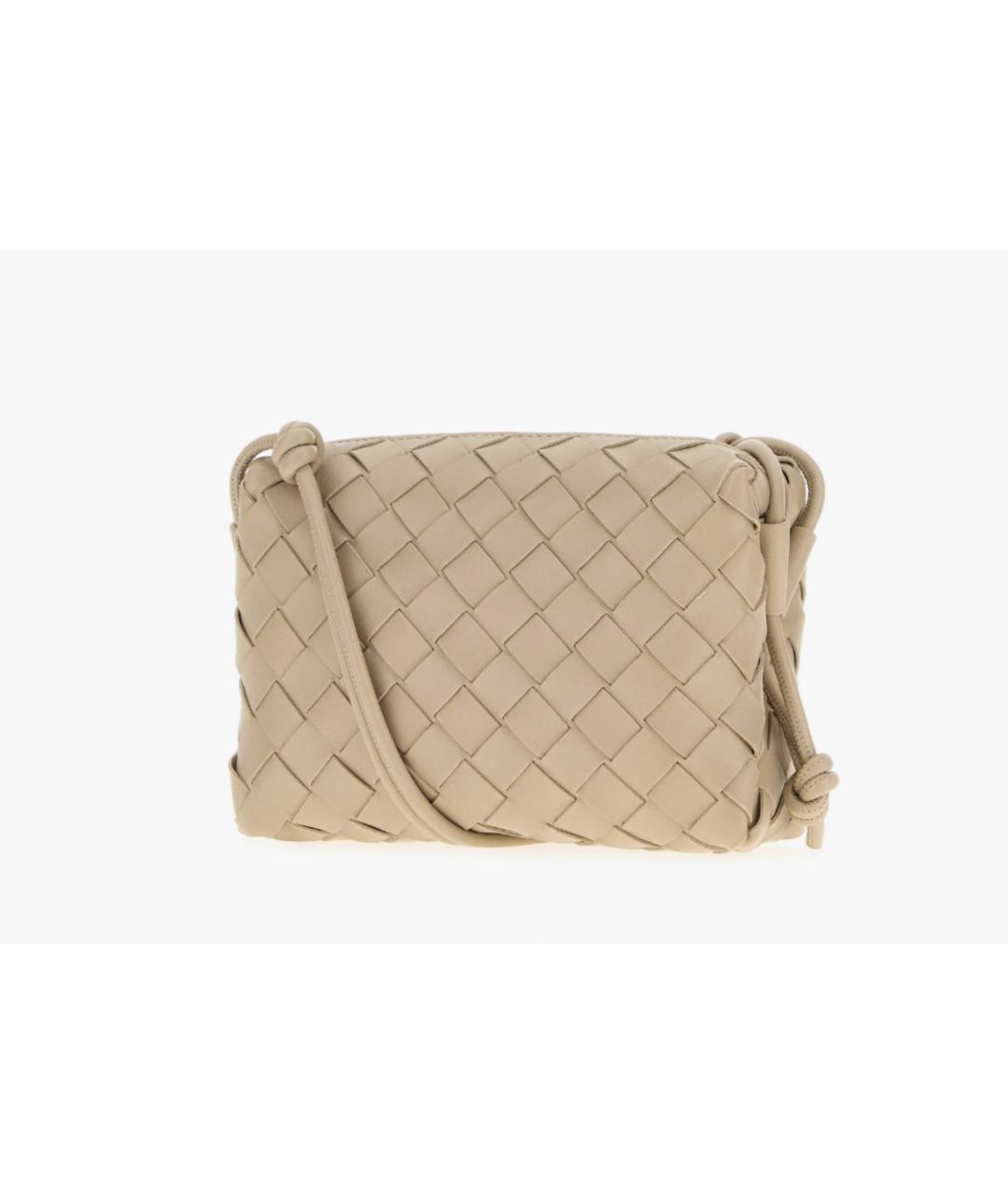 BOTTEGA VENETA Бежевая кожаная сумка через плечо, фото 2