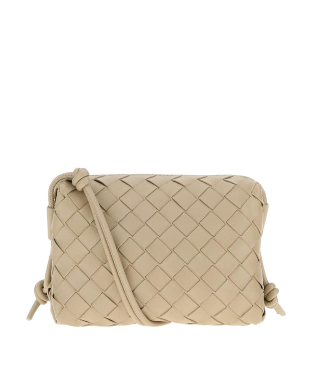 BOTTEGA VENETA Бежевая кожаная сумка через плечо, фото 1