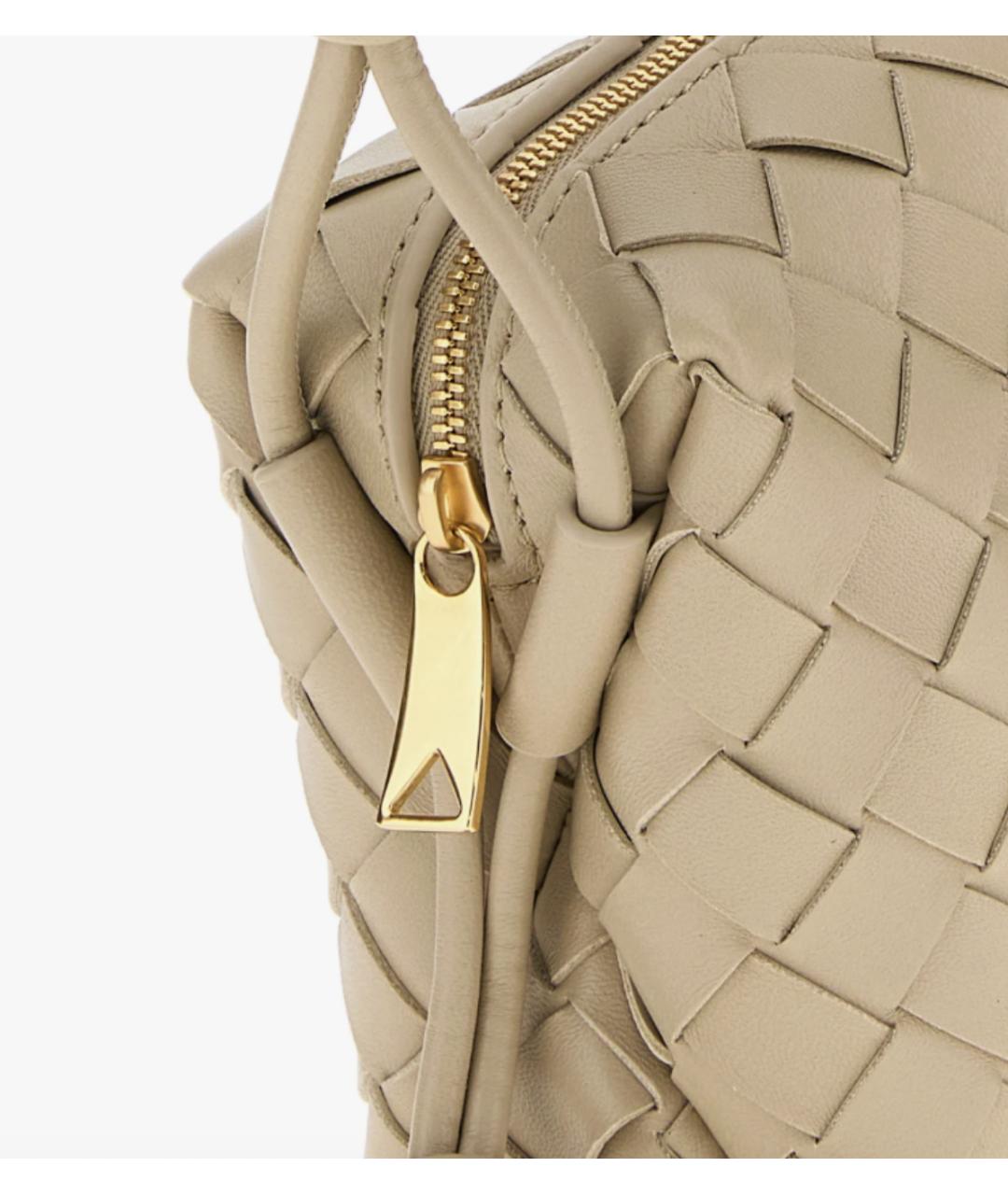 BOTTEGA VENETA Бежевая кожаная сумка через плечо, фото 4