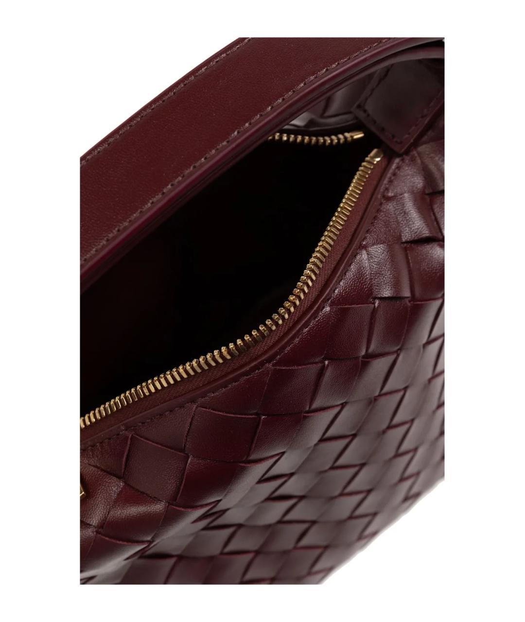 BOTTEGA VENETA Бордовая кожаная сумка через плечо, фото 3