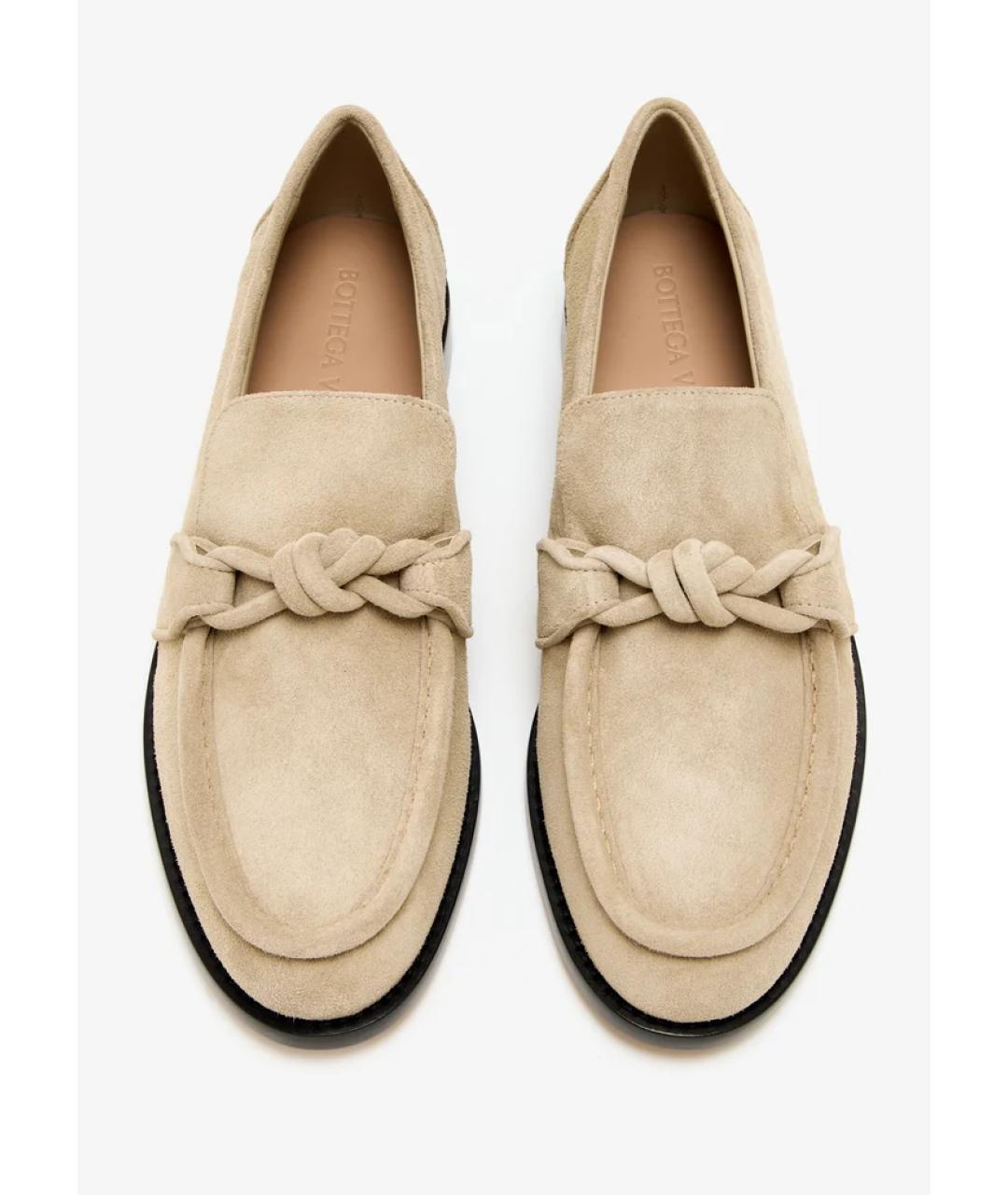 BOTTEGA VENETA Бежевые замшевые лоферы, фото 4