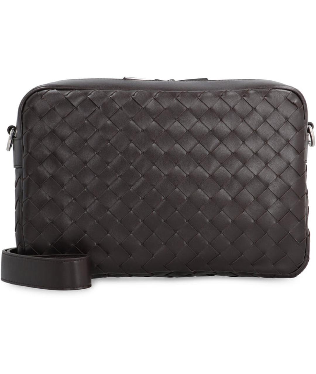 BOTTEGA VENETA Коричневая кожаная сумка на плечо, фото 1